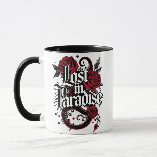 Mörk Romantik Tattoo Stil Citat Mugg (Vänster)