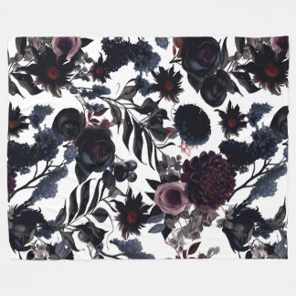 "Mörk Romantik Wildblomma Fleecefilt