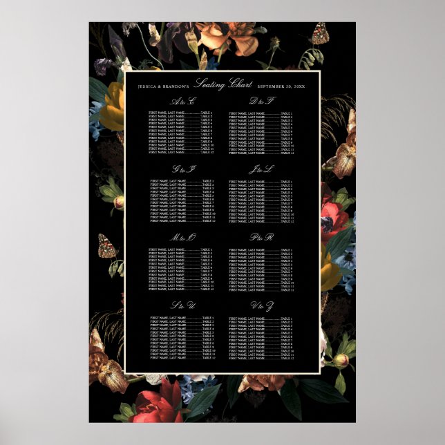Mörk romantisk blommig holländsk bröllopssits poster (Framsidan)