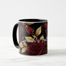 Mörk romantisk blomsterglas med personligt tryck H