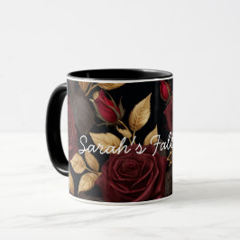 Mörk romantisk blomsterglas med personligt tryck H Mugg