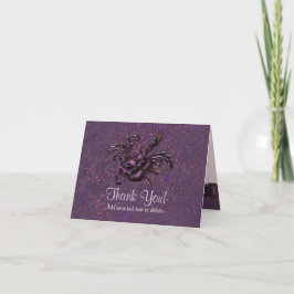 Mörk Romantisk Bröllop - Tack Kort
