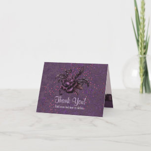 Mörk Romantisk Bröllop - Tack Kort