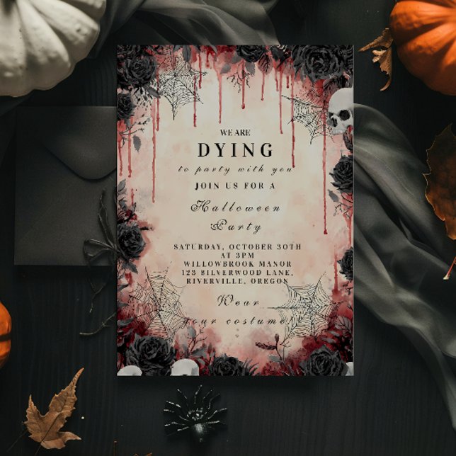 Mörk romantisk gotisk Halloween-fest Inbjudningar (Skapare uppladdad)