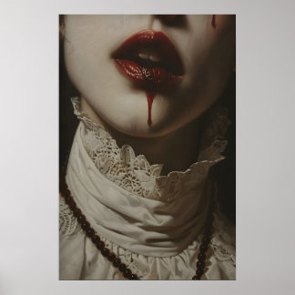 Mörk romantisk gotisk vampyr kvinna konst porträtt poster
