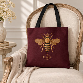 Mörk Romantisk Royal Bee | Burgunder & Guld Fransk Tygkasse