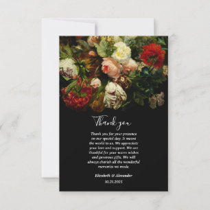 Mörk romantisk stämningsfull elegant blomster blom tack kort