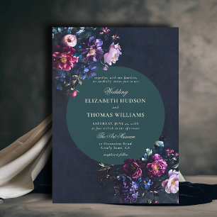 Mörk Romantiska Moody Blommigtar Jewel Emerald Brö Inbjudningar