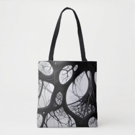 Mörk Root Mönster Tote Bag Tygkasse