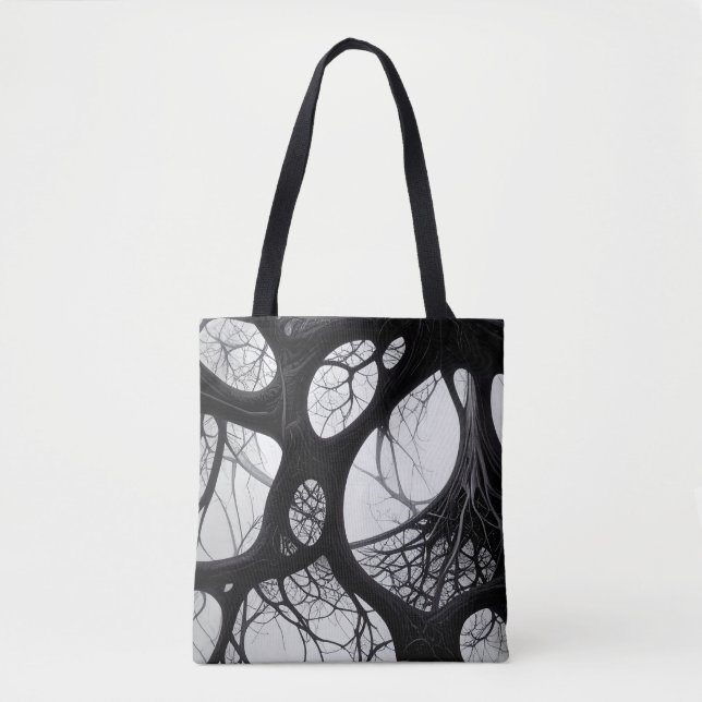Mörk Root Mönster Tote Bag Tygkasse (Framsida)