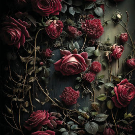 Mörk Ros Blommar
