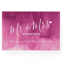 Mörk rosa abstrakt personlig bröllop gäst bok