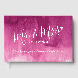 Mörk rosa abstrakt personlig bröllop gäst bok