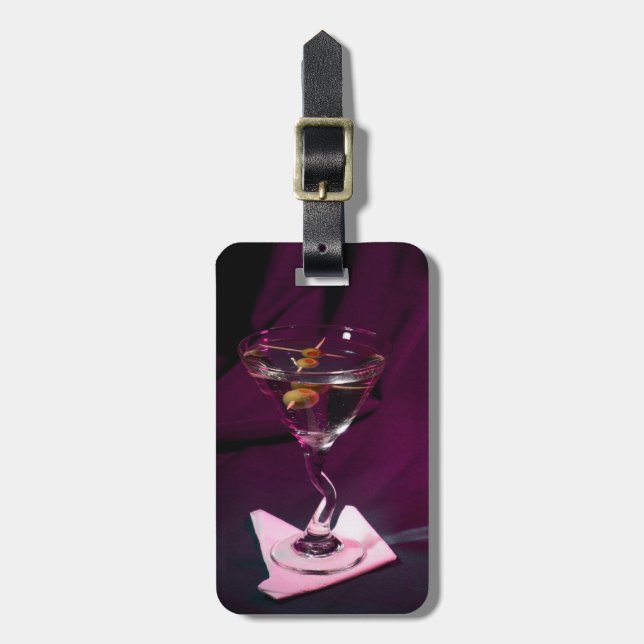 Mörk Rosa Alcohol Cocktail Martini Bagagebricka (Vertikal Framsida)