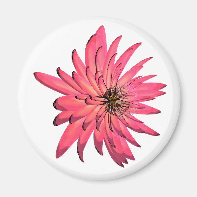 mörk rosa blommagnet magnet (Framsidan)