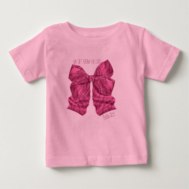 Mörk Rosa Bow Tutu Bodykostym T Shirt (Framsida)