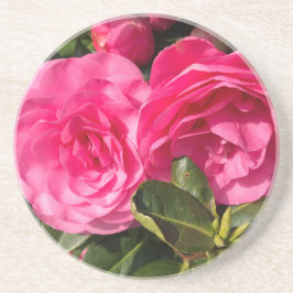 Mörk rosa Camellia Flowers Underlägg