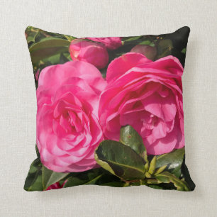 Mörk rosa Camellia Kudde