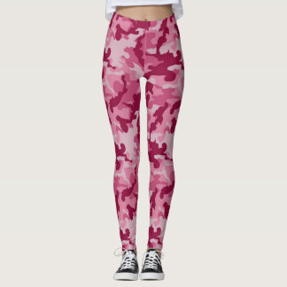 Mörk Rosa Camo - Legging för kvinnor