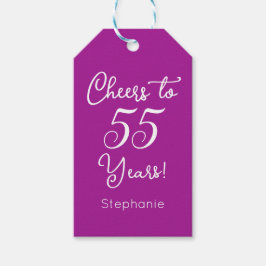 Mörk Rosa Cheers till 55 år 55:e födelsedagen Presentetikett