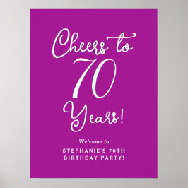 Mörk Rosa Cheers till 70 års födelsedag Välkomna Poster