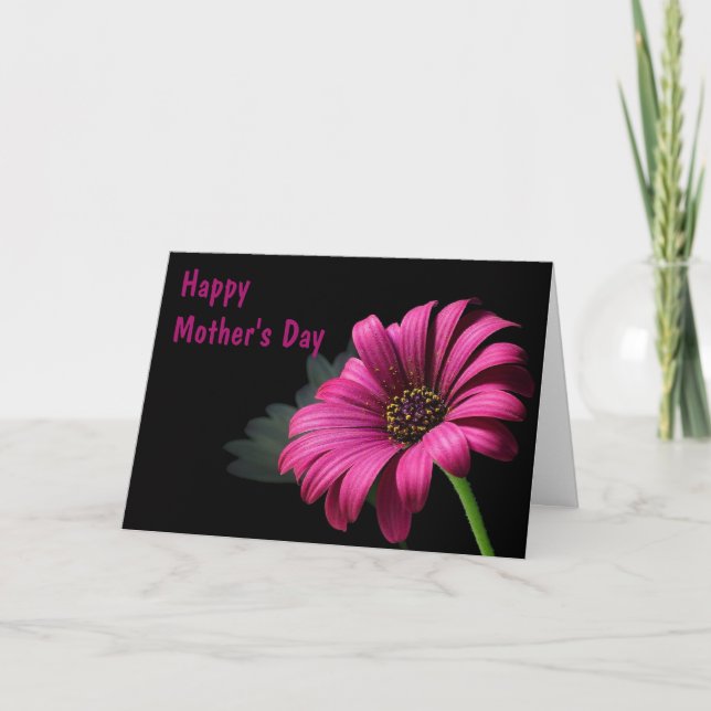 Mörk Rosa Chrysanthemum Mors dag Card Kort (Framsida)