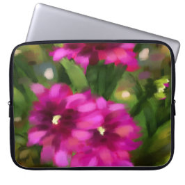 Mörk Rosa Dahlia Blommigt Flowers Flower Grönt Laptop Fodral