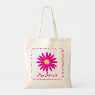 Mörk Rosa Daisy Flower Girl Tygkasse