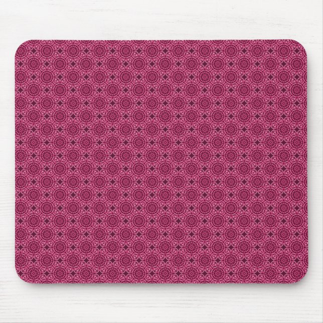 Mörk Rosa Elegant Circles Mousepad Musmatta (Framsidan)