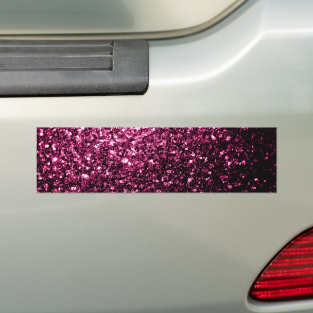 Mörk Rosa faux shiny glitter sparkles Bildekal (På Bil)