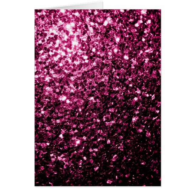 Mörk Rosa faux shiny glitter sparkles card Hälsningskort (Framsidan)