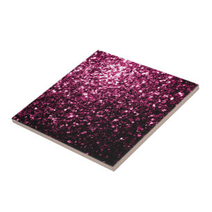 Mörk Rosa faux shiny glitter sparkles Kakelplatta