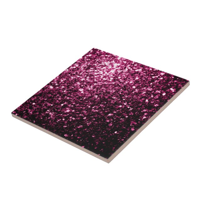 Mörk Rosa faux shiny glitter sparkles Kakelplatta (Sidan)