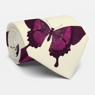 Mörk rosa fjäril med beige backround slips