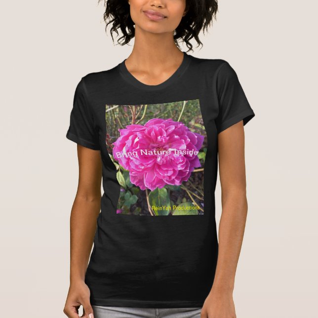 Mörk Rosa Flower T-Shirt (Framsida)