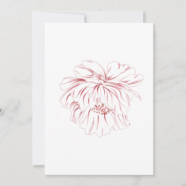 Mörk Rosa Flowy Peony Inbjudningar (Framsida)
