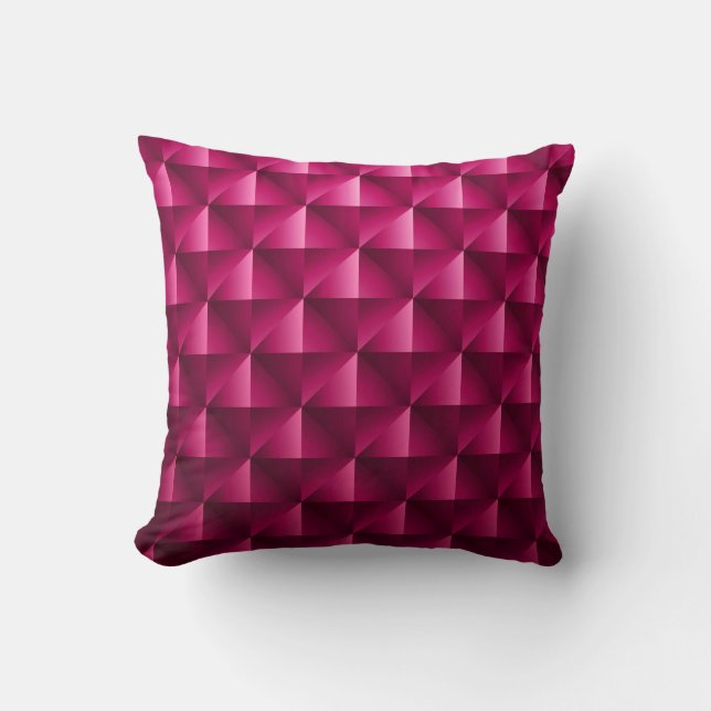 Mörk rosa Geometriskt rutnät Kolfiberbakgrund M Kudde (Framsida)