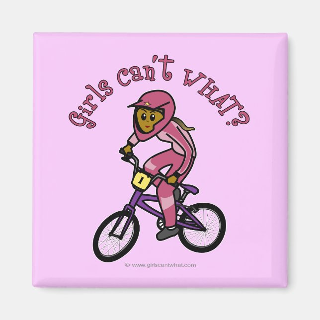 Mörk Rosa Girls BMX Magnet (Framsidan)