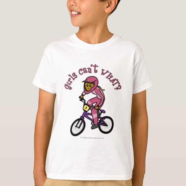 Mörk Rosa Girls BMX T-shirt (Framsida)