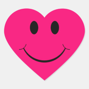 Mörk Rosa Heart Ansikte Stickers Hjärtformat Klistermärke