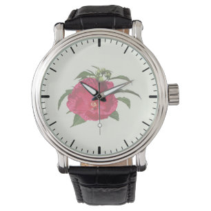 Mörk Rosa Hibiscus Armbandsur