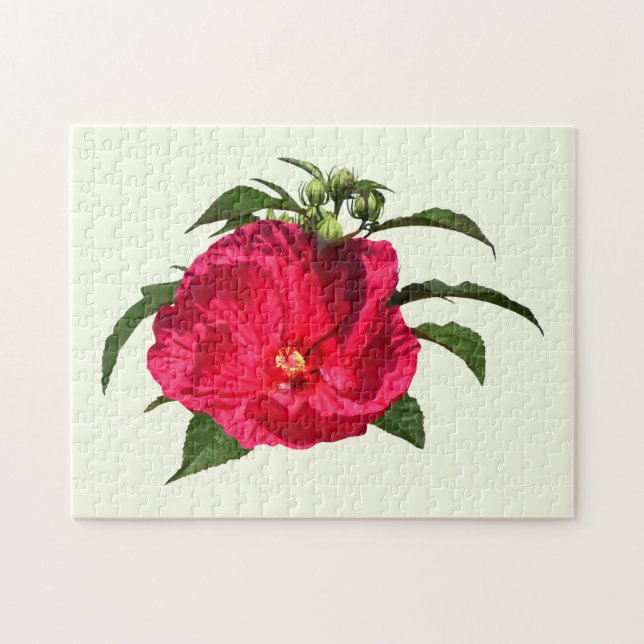 Mörk Rosa Hibiscus Pussel (Horisontell)