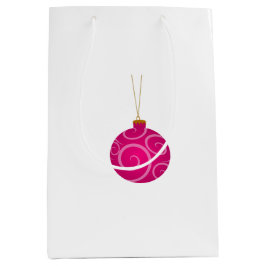 Mörk Rosa jul Bauble Medium Gift Bag