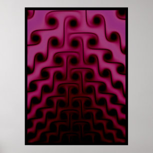 Mörk Rosa och svart Abstrakten Mönster Poster