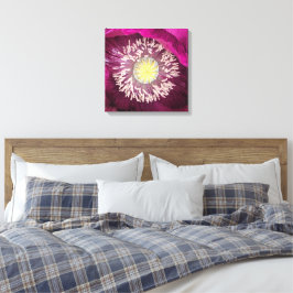 Mörk rosa orientalisk vallmo blom- canvastryck