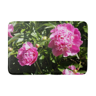 Mörk rosa peonies badrumsmatta
