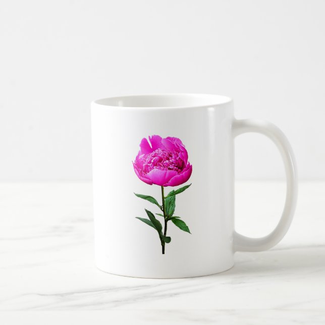Mörk Rosa Peony Kaffemugg (Höger)