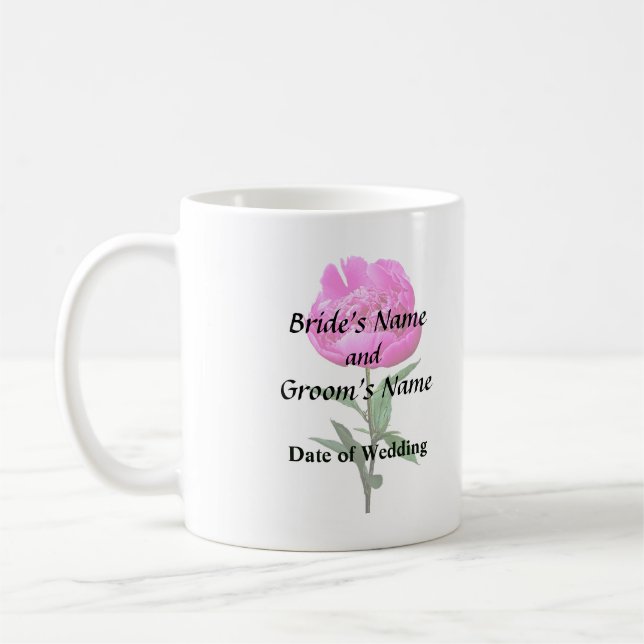 Mörk Rosa Peony Kaffemugg (Vänster)