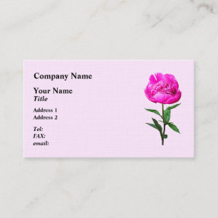 Mörk Rosa Peony Visitkort