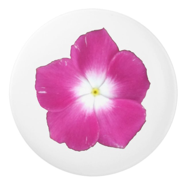 Mörk Rosa Phlox Ceramic Knob Knopp (Framsidan)